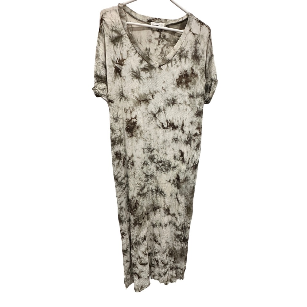 REBORN J Tie Dye Maxi Dress V Neck Short Sleeve Casual Boho Women's Medium